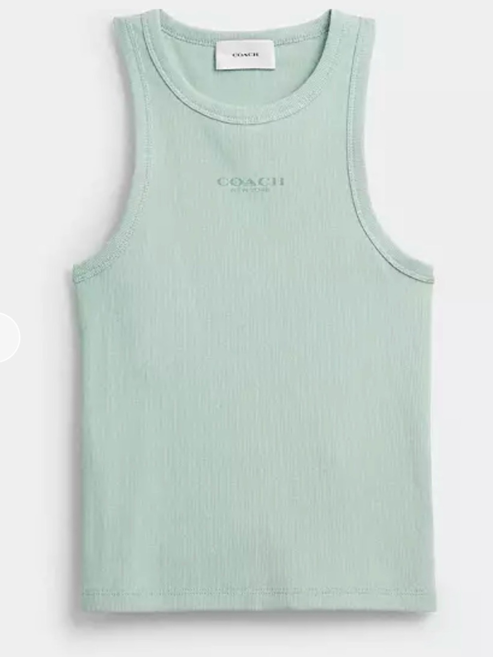 New 💚 Coach Mint Green Ribbed Tank Top - Women's Sleeveless Knit 💚